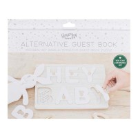Alternatief Gastenboek 'Hey Baby' Puzzle Hout (21,6 x 30cm)