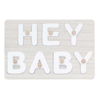 Alternatief Gastenboek 'Hey Baby' Puzzle Hout (21,6 x 30cm)