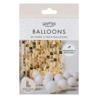 Mini Ballonnen (12cm) Set voor Ballonstand Mozaiek, Nude - 40 stuks