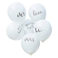 Standaard Ballonnen Huwelijk Wit - Set van 6 stuks (30cm)
