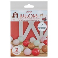 Mini Ballonnen (12cm) Set voor Ballonstand Mozaiek, Nude, Rood, Groen & Bruin - 40 stuks
