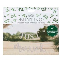Buchstabengirlande "Just Married" Holz (2x 1,5m)