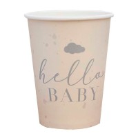 Paper Cups Eco 'Hello Baby' - 8 St. (266ml)
