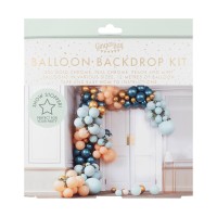 DIY Pakket Ballonboog Blauw, Teal & Goud Chroom