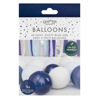 Mini Ballonnen (12cm) Set voor Ballonstand Mozaiek, Blauw - 40 stuks