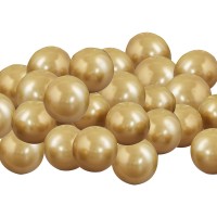 Mini Ballonnen (12cm) Set voor Ballonstand Mozaiek, Goud Chroom - 40 stuks