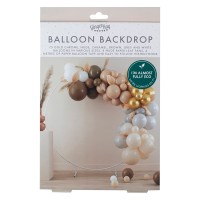 DIY Balloon Arch Kit with Paper Fans - Taupe, Brown & Nude