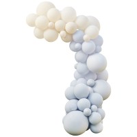 DIY Arc de Ballons Bleu, Crème & Blanc