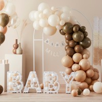 DIY Balloon Arch Kit Taupe, Brown and Peach