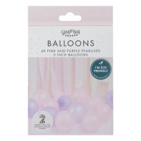 Mini Ballonnen (12cm) Set voor Ballonstand Mozaiek, Roze & Lila Pearl - 40 stuks