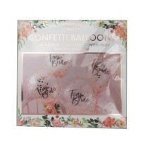 Pink & Rose Gold Confetti 'Team Bride' Balloons - 5 pcs. (12'/30cm) 