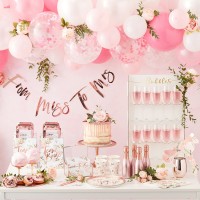 Pink & Rose Gold Confetti 'Team Bride' Balloons - 5 pcs. (12'/30cm) 