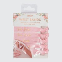 Pink Team Bride Hen Party Wrist Bands - 5 pcs.