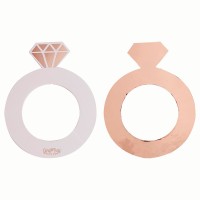 Rose Gold Ring Shaped Drink Markers - 10pcs.