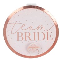 Borden Papier "Team Bride" Blush Roze - 8 stuks