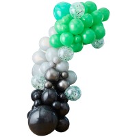 DIY Arc de Ballons Game On Vert, Noir & Gris