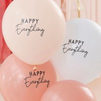 Set Ballonnen Happy Everything Pastel Regenboog - 5 stuks