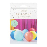 5 inch Balloon Mosaic Balloon Pack, Multi Colour - 40 pcs.