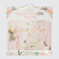 Photobooth Accessoires "Team Bride" Fleurs - 10 pcs.