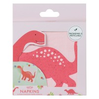Pink Pop Out Dinosaur Paper Napkin - 16 pcs.