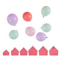 Pink, Lilac and Pastel Green Dinosaur Balloon Mosaic Balloon Pack with Card Spikes