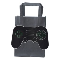 Eco Friendly Gamer 3D Controller Party Bags Black - 5pcs.
