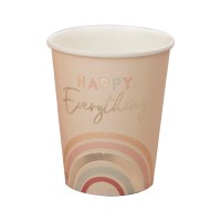 Happy Everything Natural Rainbow Birthday Party Cups - 8 pcs. (266ml)