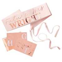 'Future Mrs ...' Personalised Rose Gold Hen Party Bride To Be Sash