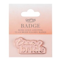 Badge 'Team Bride' Rose Doré en émail