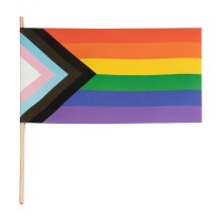Handheld Pride Progress Rainbow Flag - 5 pcs.