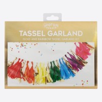 Gold Foil and Rainbow Tassel Garland (1,5m)