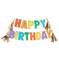 Letterslinger Happy Birthday Regenboog (3m)