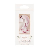 Candle - Number 2 - Pressed Petals