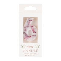 Candle - Number 6 - Pressed Petals