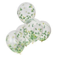 Set Ballons Jungle Leaf Confettis - 5 pcs.