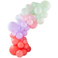 DIY Arc de Ballons Pastel Rose, Lilas, Vert et Confettis
