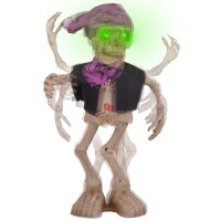 Décoration Halloween debout: Squelette dansant avec lumière, son et mouvement (40cm)