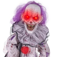 Halloween Hangdecoratie: Horror Clown met licht, geluid & beweging (110cm)
