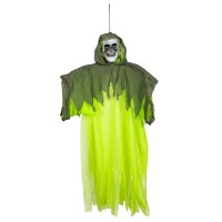 Halloween Hangdecoratie: Groen Skelet Spook met Licht (120cm)
