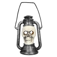 LED skull lantern 3 colours (26 x 18 cm)