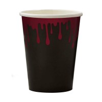Paper Cups Blood Drip Halloween - 8 pcs. (266ml)