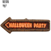 3D Neon Halloween Party Pfeil 56x17cm