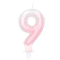 Pastel Candle Number '9'