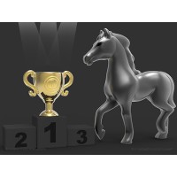 Metalmorphose Sleutelhanger - Paard met Trofee