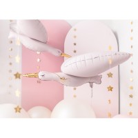 Shape Foil Balloon Stork Light Pink (100 x 43 cm)