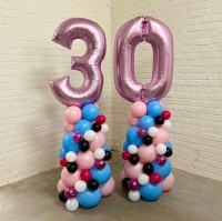 Ballonstand organisch (std + confetti) 1 cijfer 85cm VER163