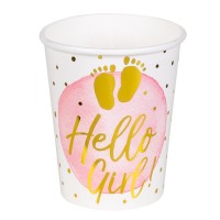 Set 10 Paper Cups 'Hello Girl!' (21 cl)