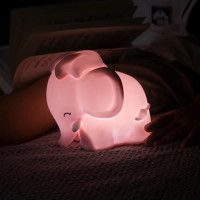 Dhink Nightlight Elephant Maya Pink, Rechargeable with Timer, Dimmer and Tap Function