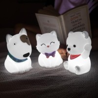 Dhink Nightlight Cat Lulu, Rechargeable with Timer, Dimmer and Tap Function