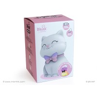 Dhink Nightlight Cat Lulu, Rechargeable with Timer, Dimmer and Tap Function